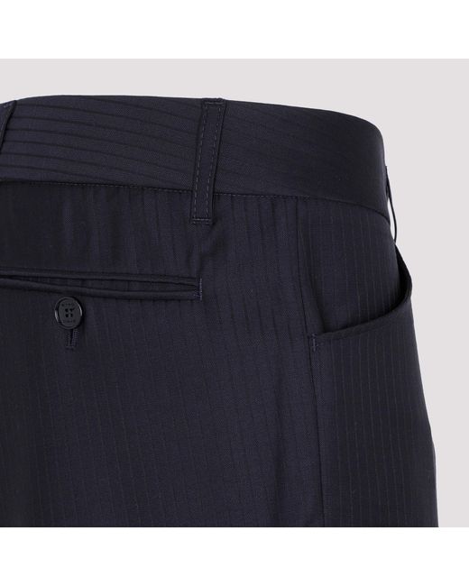 Etro Blue Striped Straight-Leg Trousers for men