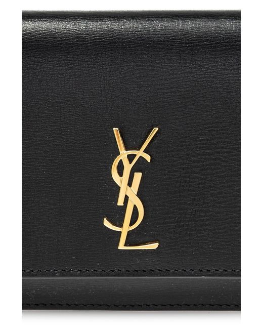 Saint Laurent Black Cassandre Foldover Top Shoulder Bag