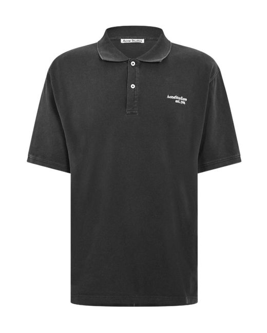 Acne Black Acne Logo Polo Sn62 for men