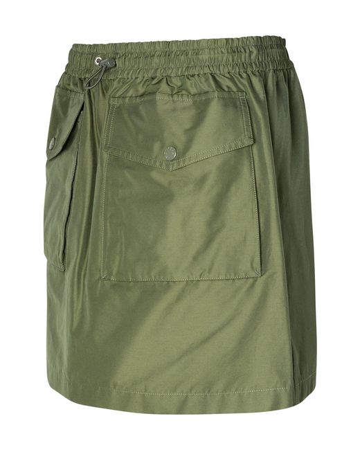 Moncler Green Elasticated-Waist Cargo Miniskirt