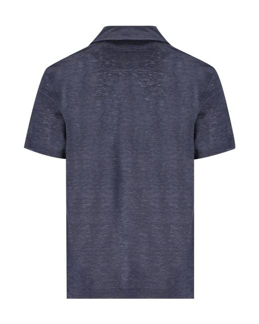 Zegna Blue Short-Sleeved Polo Shirt for men