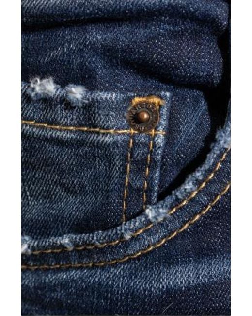 DSquared² Blue Dsquared Logo-Patch Cotton Jeans for men