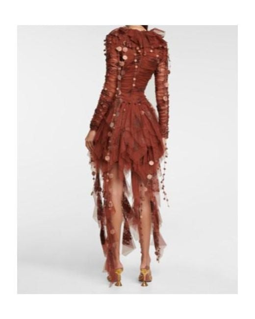 Zimmermann Red Kaleidoscope Organza Minidress