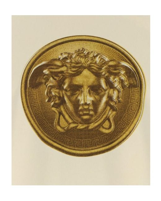 Versace Natural Medusa Coin Print T-Shirt for men