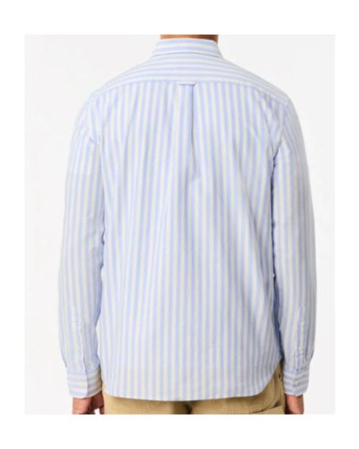 Lacoste Blue Striped Regular Fit Oxford Shirt for men