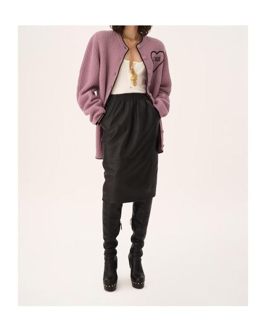 Chloé Purple Chloé Generous Logo Knitted Cardigan