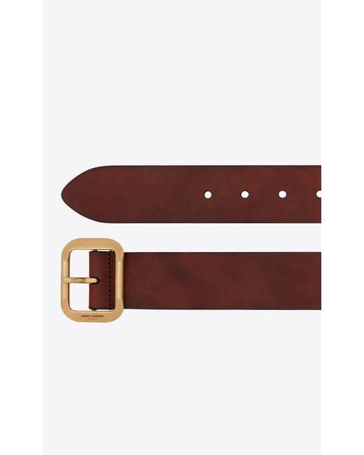 Saint Laurent Brown Buckled Leather Belt for men