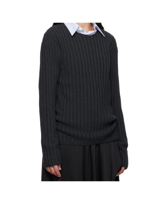 Acne Black Ribbed Jumper for men