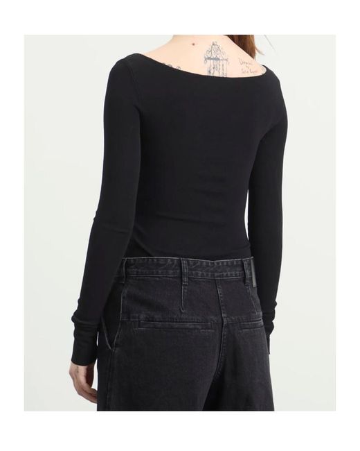Entire studios Black Scoop Neck Bodysuit