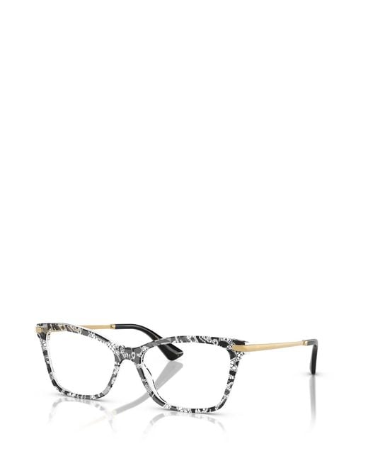 Dolce & Gabbana White Eyewear Rectangular Frame Glasses