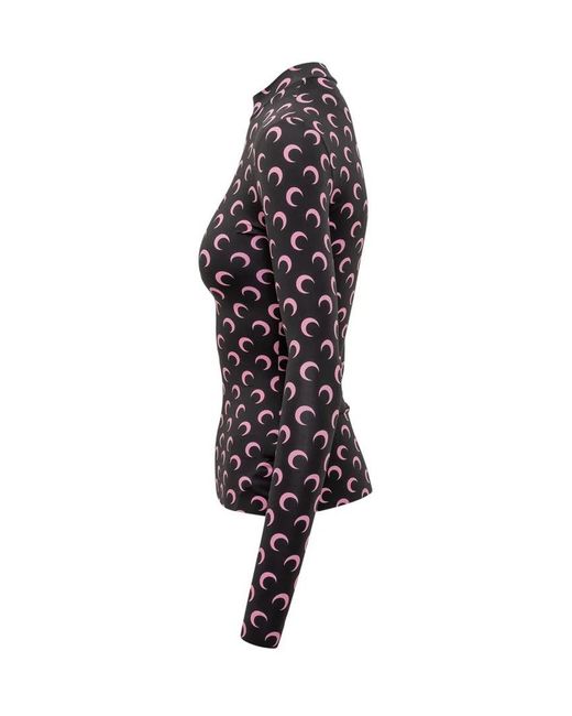 MARINE SERRE Blue Moon Print Top
