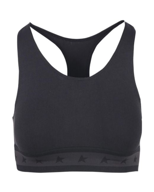 Golden Goose Deluxe Brand Black Logo Waistband Sports Bra