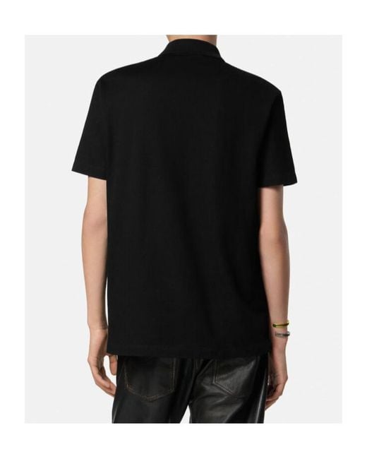 Versace Black Piqué Polo Shirt for men