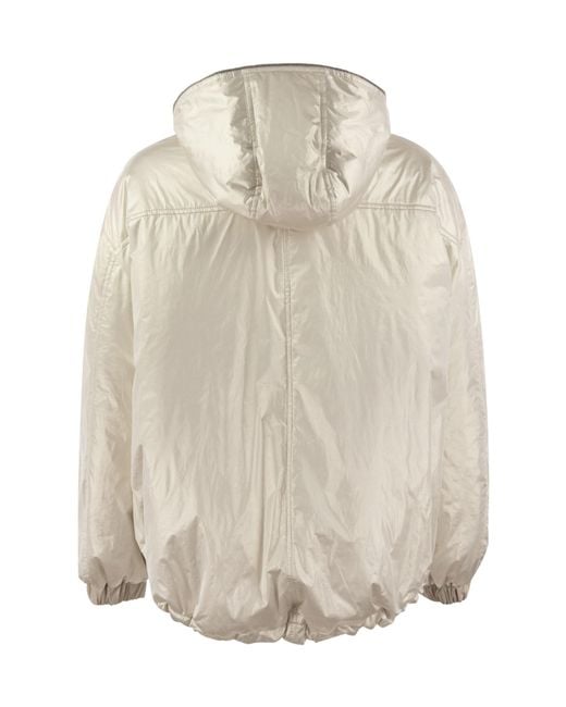 Brunello Cucinelli Natural Hooded Reversible Jacket