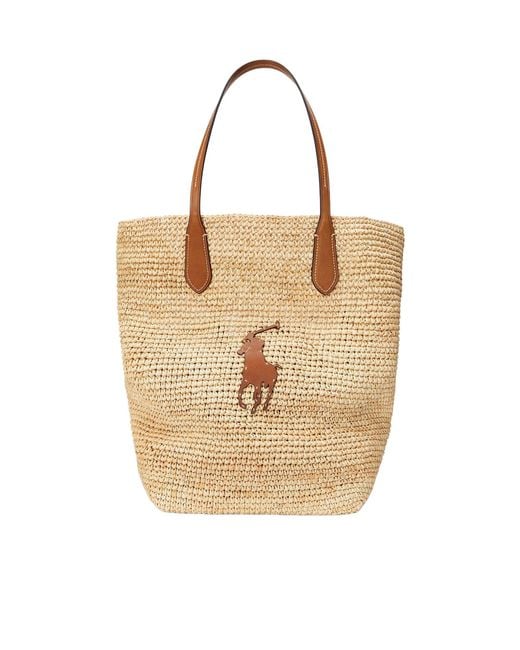 Polo Ralph Lauren Metallic Natural Tote Ld53