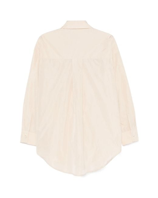 P.A.R.O.S.H. Natural Ruffle-Detailing Blouse