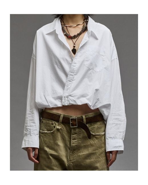 R13 White Long-Sleeved Shirt