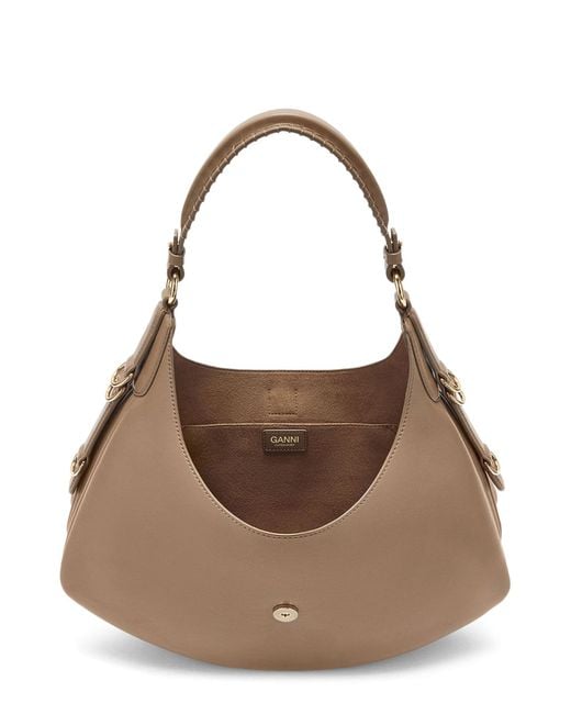 Ganni Natural Logo Hardware Shoulder Bag