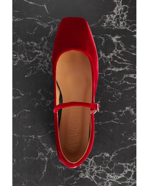 Aeyde Red Uma Ballet Flats
