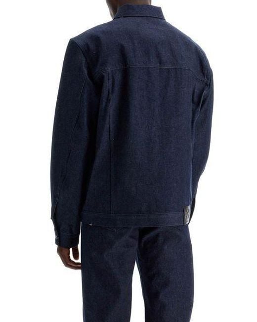Off-White c/o Virgil Abloh Blue Denim Shirt Jacket With Button Closure for men