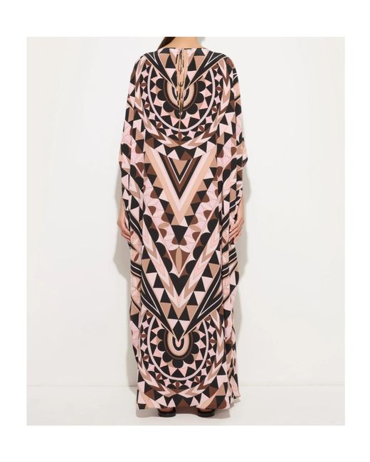 Emilio Pucci White Pucci Geometric Print Kaftan Coat