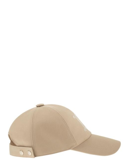 Max Mara Natural Ribaldo Logo Embroidered Baseball Cap