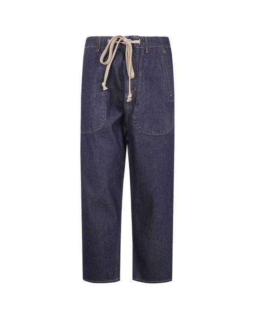 Uma Wang Blue Drawstring Jeans for men