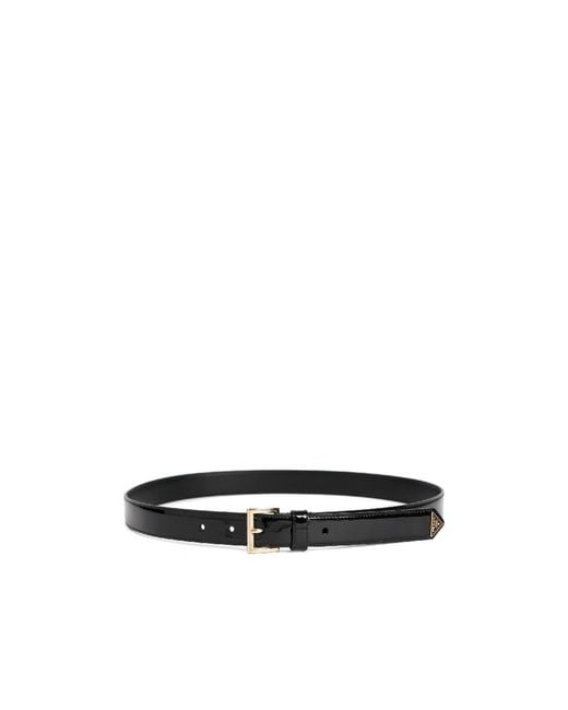 Prada White Logo-Plaque Belt