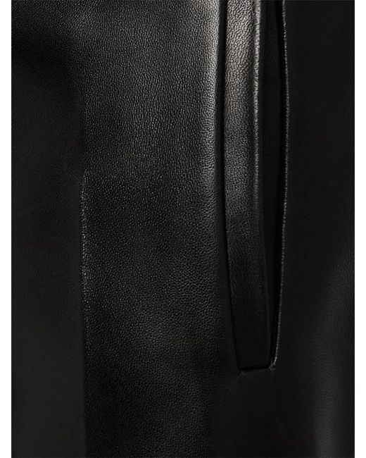 Khaite Black Miles Straight Leg Leather Pants