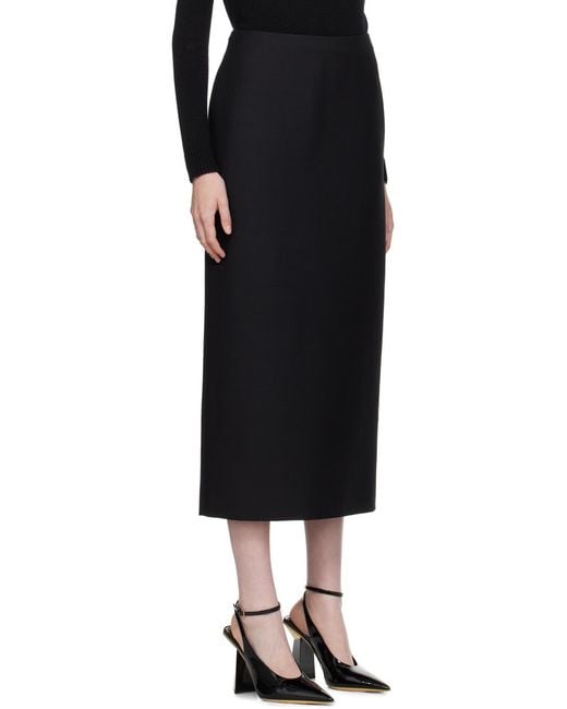 Valentino Black Crepe Couture Midi Skirt