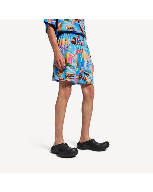 Balenciaga Blue Sweat Treat Pyjama Shorts for men