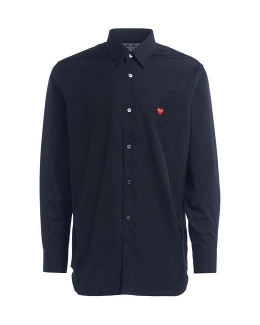 COMME DES GARÇONS PLAY Blue Lapel Shirt for men