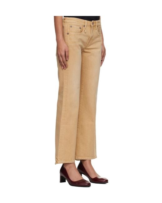 R13 Natural Mid-Rise Flared Jeans