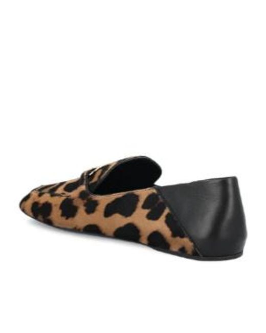 Ferragamo Brown Ferragamo Leopard Printed Slip-On Flat Shoes