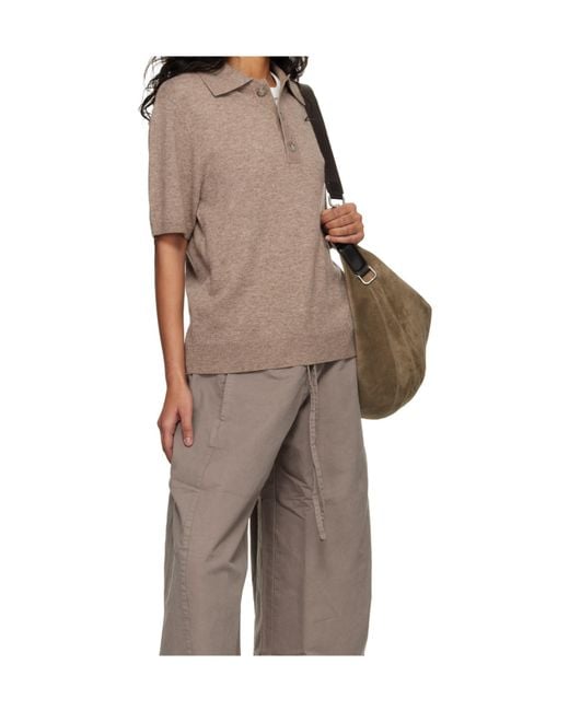 Entire studios Brown Short Sleeve Knit Polo