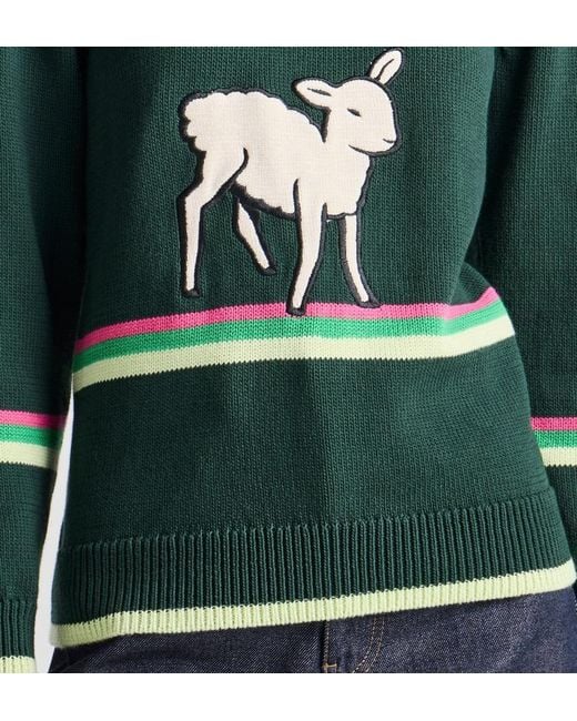 J.W. Anderson Green Sheep-Patch Sweater