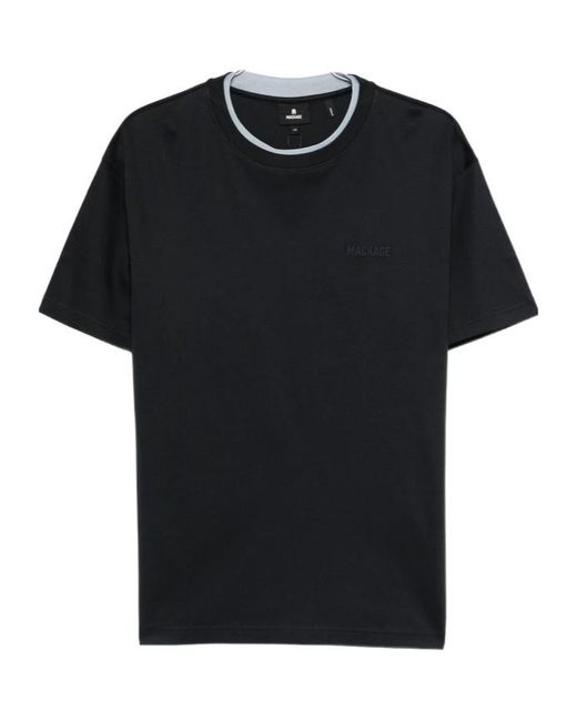 Mackage Black Contrast Trim Logo T-Shirt for men