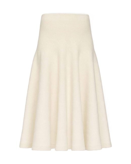 Alaïa Natural Alaïa Knit Flare Skirt