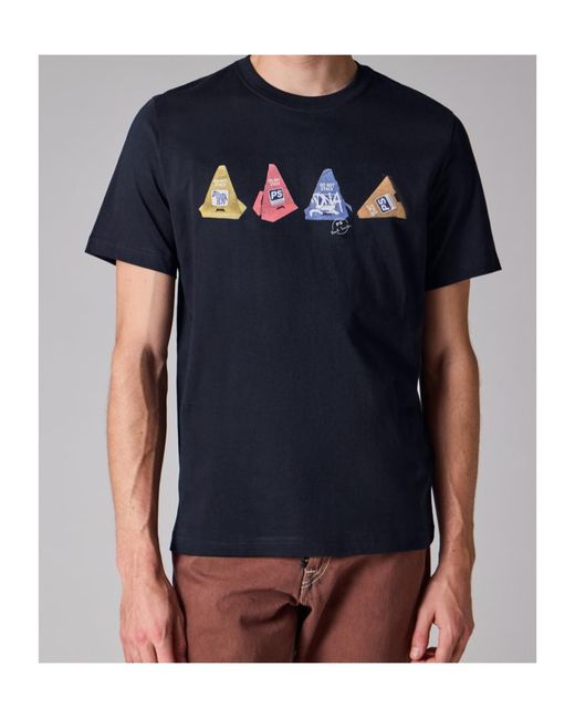 Paul Smith Blue Ps Paul Smith Graphic Print T-Shirt for men