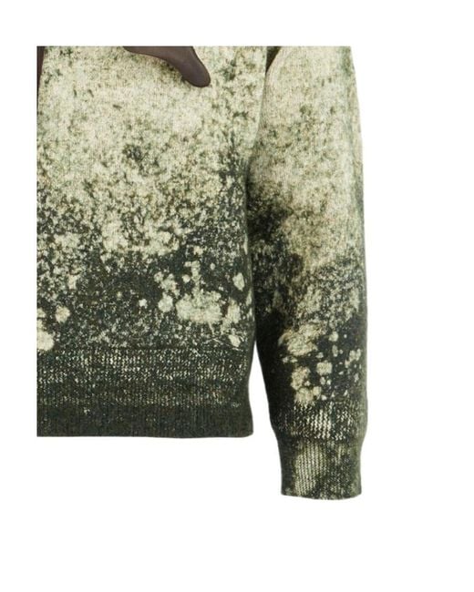 Maison Margiela Green Discharged Wool Sweater for men