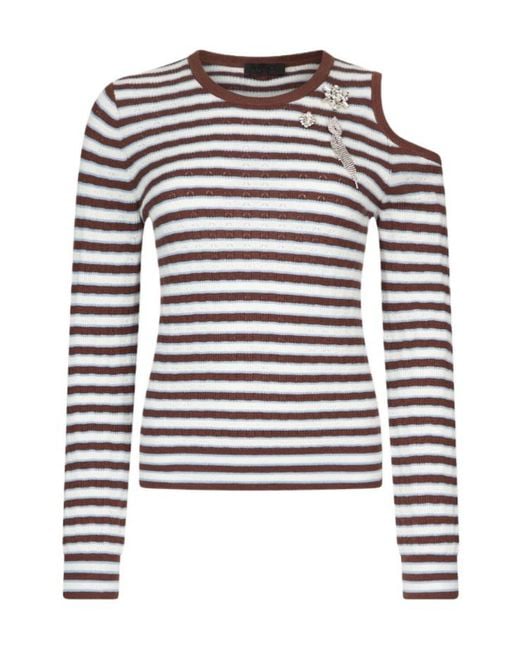 Liu Jo Multicolor Striped Cut-Out Sweater