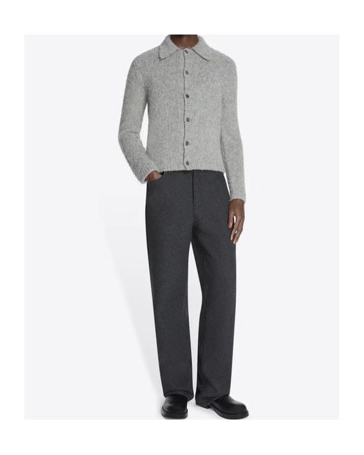 Dries Van Noten Gray Straight Leg Trousers for men