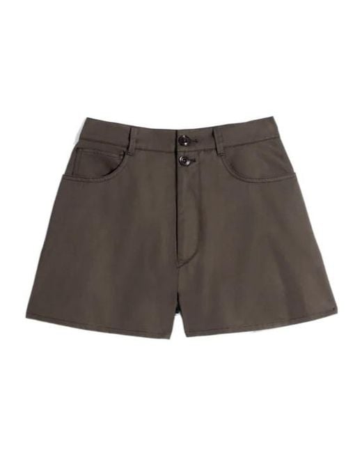 Lemaire Gray Button Shorts