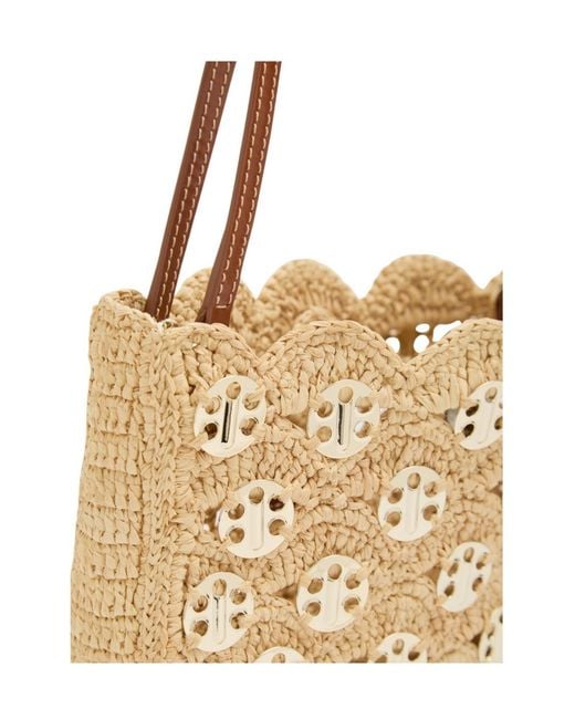 Rabanne Metallic Raffia Shoulder Bag