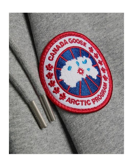 Canada Goose Gray Hooded Cotton Sweatshirt for men