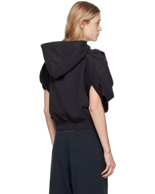 MM6 by Maison Margiela Black Cotton Hoodie