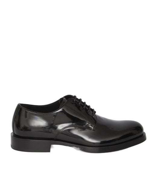 Dolce & Gabbana Black Lace-Up Derby Shoes for men