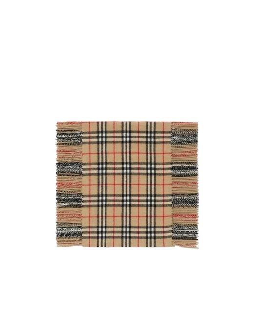 Burberry Multicolor Checked Fringed-Edge Scarf for men