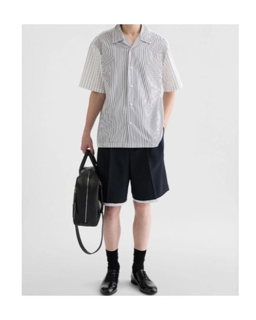 Jil Sander Blue Double-Layer Pleated Shorts for men