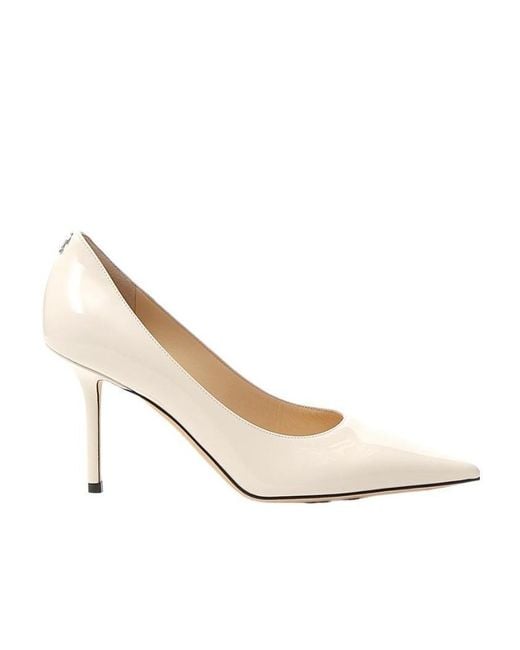 Jimmy Choo White Love 85 Pointed Toe Pumps